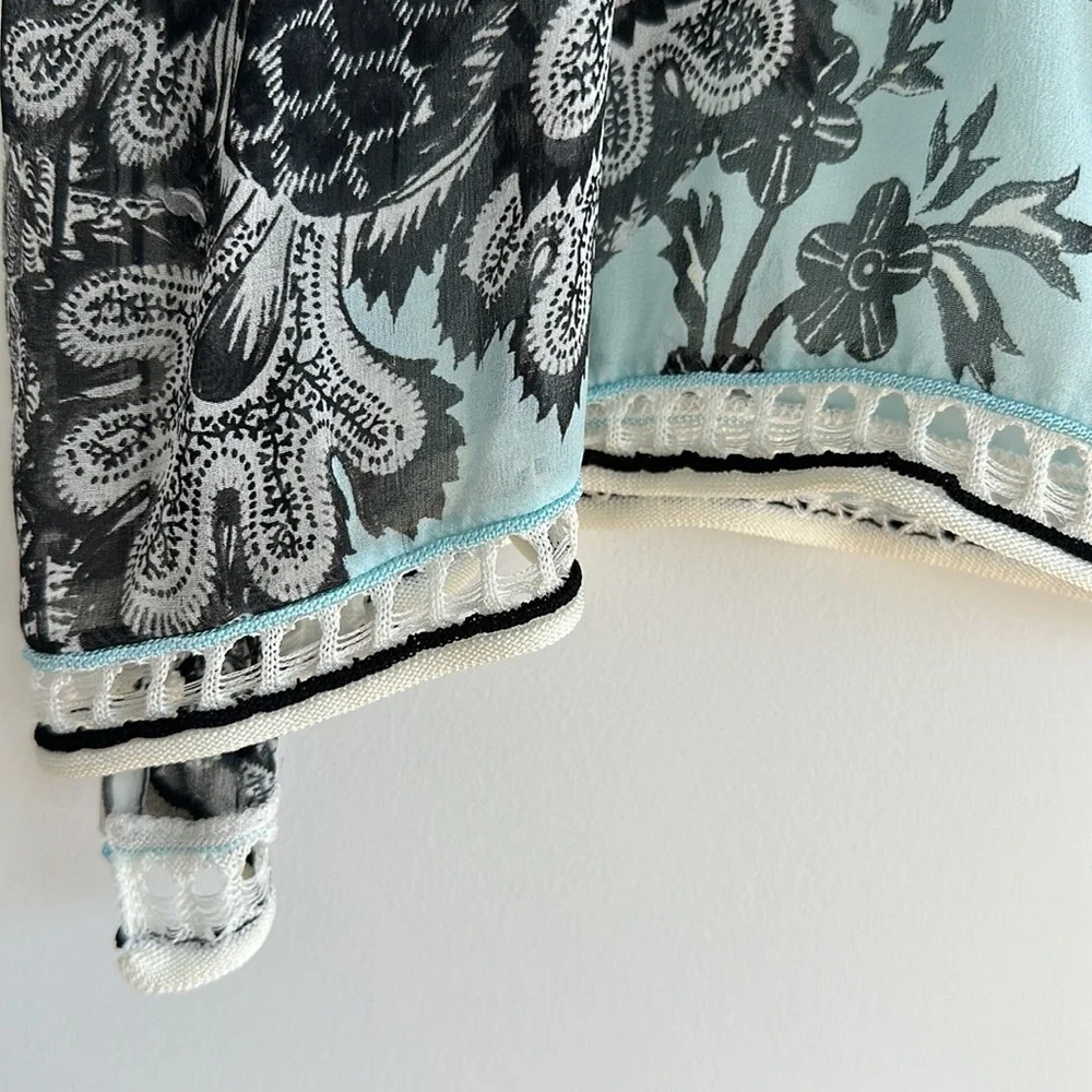 Roberto Cavalli Silk Sheer Tunic Blouse with Knitted Details Size 42 - Picture 7 of 13